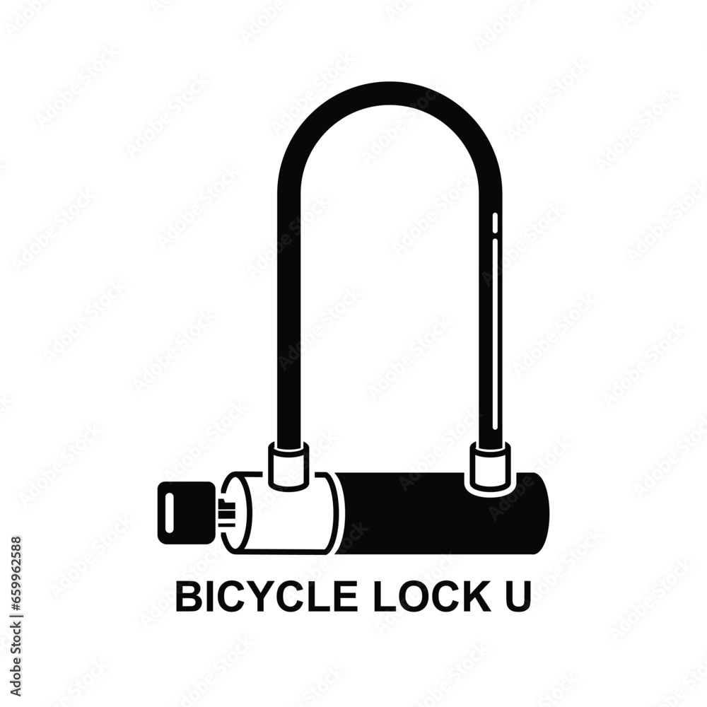 Bicycle lock U shaped icon. Bike locked securely isolated on background vector illustration.
Bicycle lock U shaped icon. Bike locked securely isolated on background vector illustration.