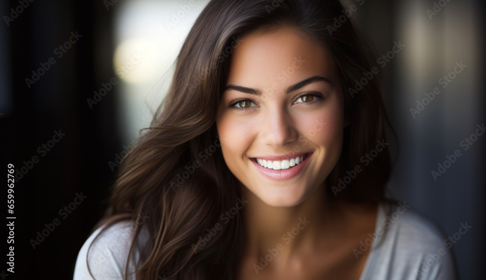 portrait of a brunette girl with long hair portrait of a brunette girl with long hair