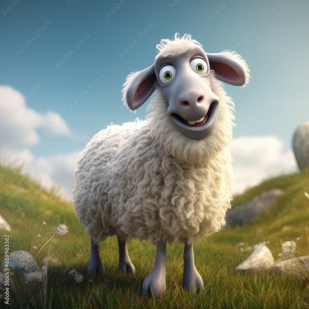portrait Cartoon character of sheep