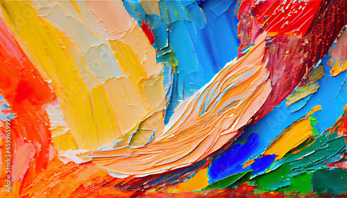 close up of different color oil paint