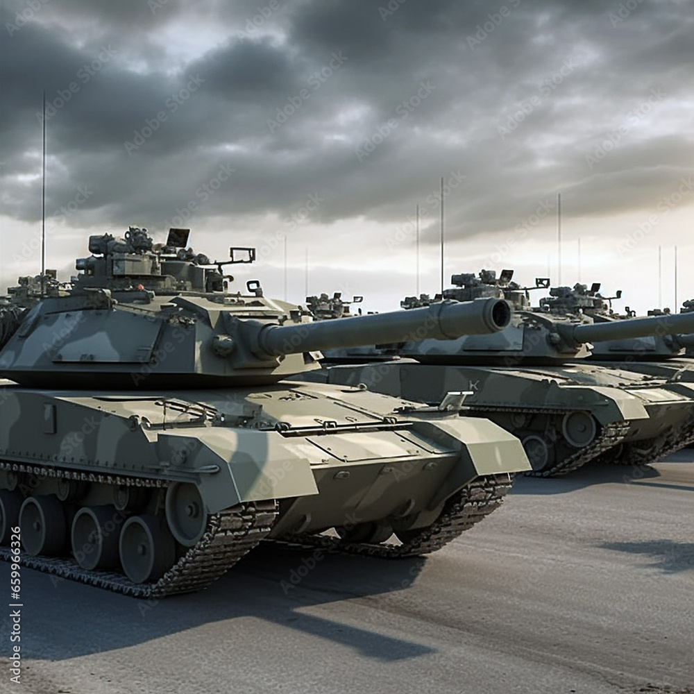 Modern tanks, modern weapons for war. War in the open. Modern tanks, modern weapons for war. War in the open.