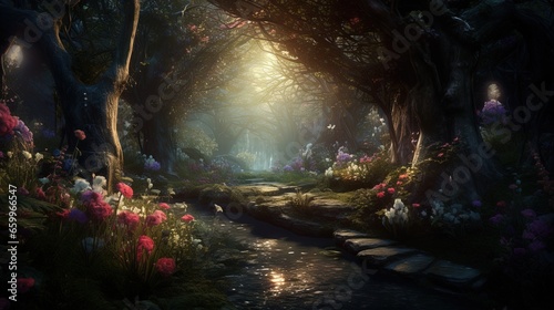Enchanted romantic forest
