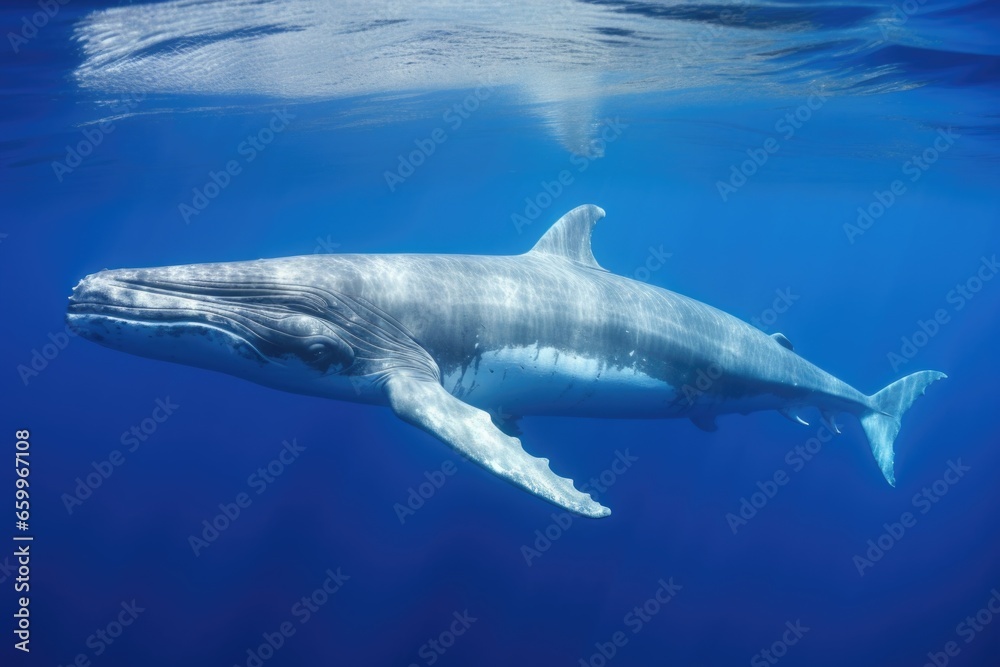 Fototapeta premium a whale carrying her calf