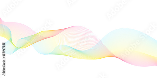 Abstract colorful glowing wave curved lines background.  Abstract frequency sound wave lines and technology curve lines background. Design used for banner, template, science, business and many more.