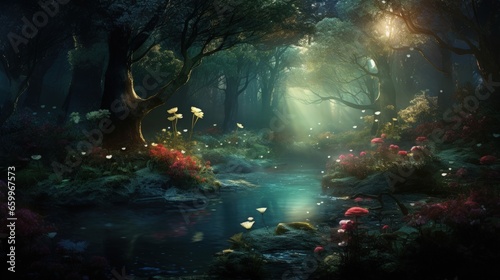 Enchanted romantic forest