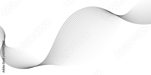 Abstract digital future technology concept white smooth lines background. Modern banner technology design. frequency sound wave, twisted curve lines grey, white background. © Ahmad Araf