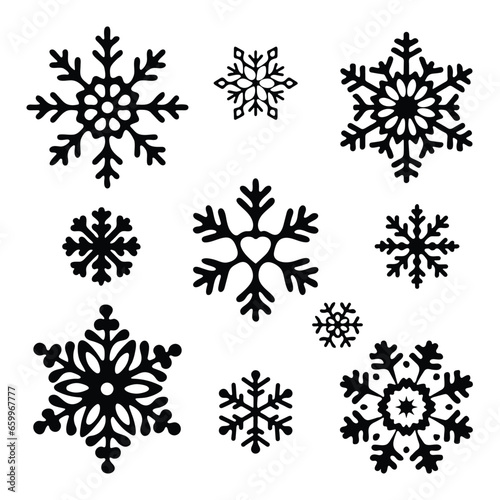 snowflakes collection white christmas design