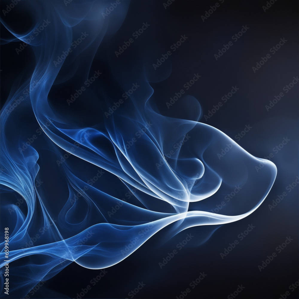 abstract background - Dark blue background - Blue abstract - Curves and lines - Generative AI