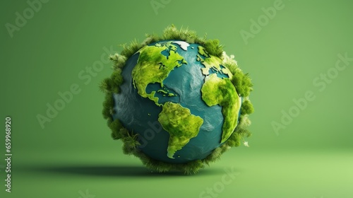 Fototapeta Naklejka Na Ścianę i Meble -  Earth is isolated on white background. world map green planet Earth Day or environment day Concept and ecology and environment sustainable concept.