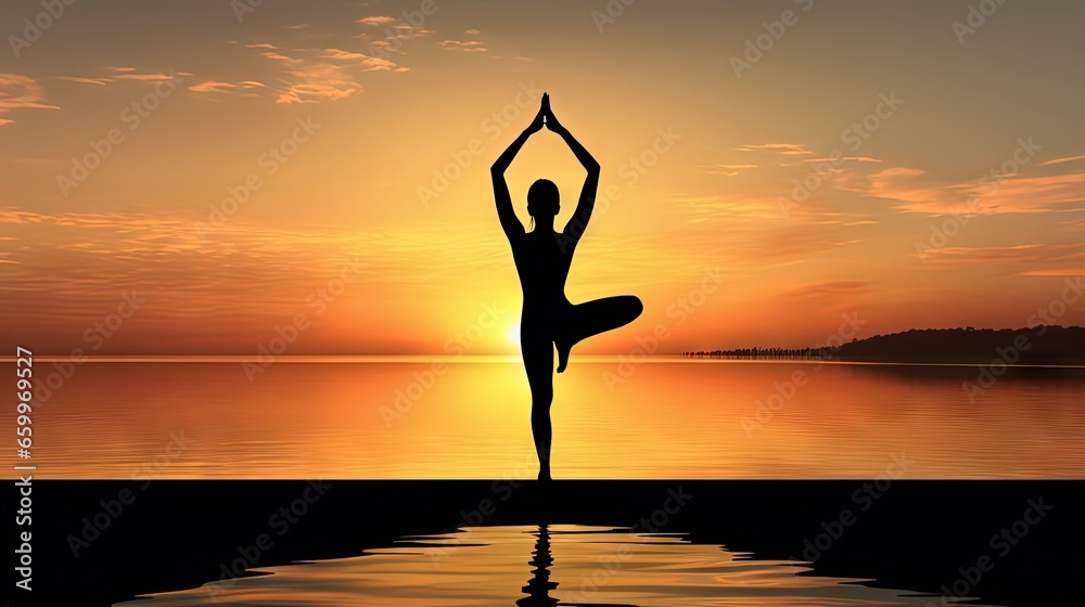 yoga silhouette