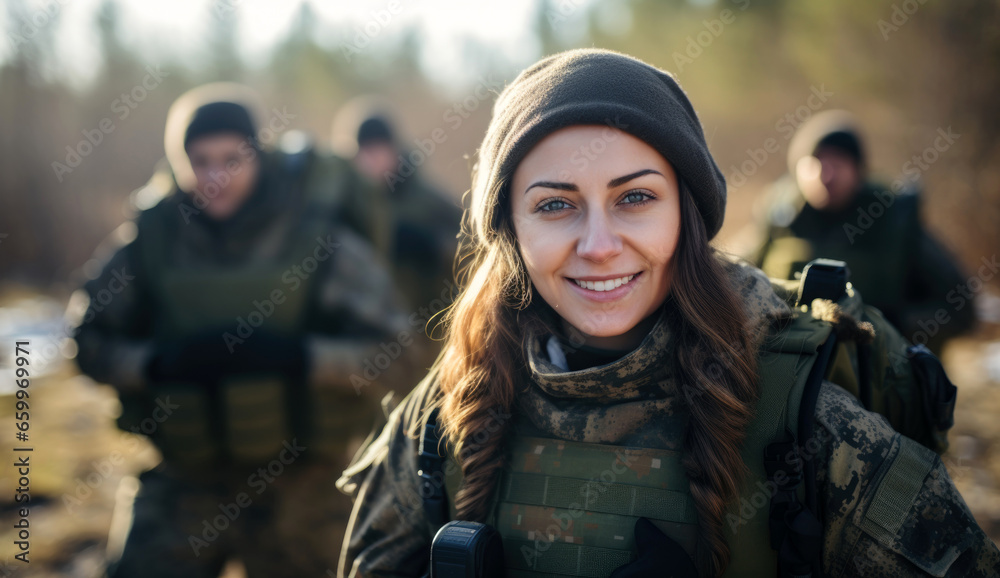 Fototapeta premium soldiers in military uniform