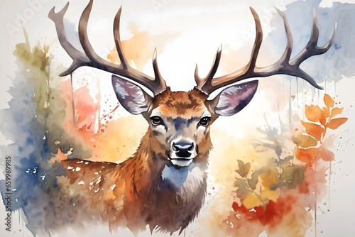 Plakat deer in the woods