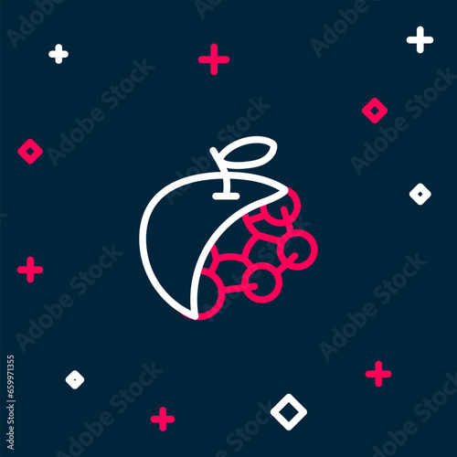 Line Biological structure icon isolated on blue background. Genetically modified organism and food. Colorful outline concept. Vector
