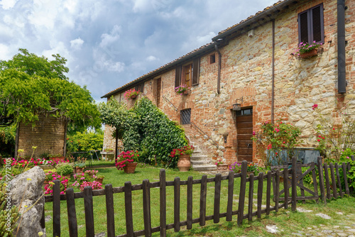 Country house in Val d Orcia, Tuscany, at summer photo