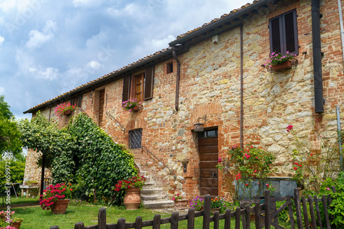 Country house in Val d Orcia, Tuscany, at summer