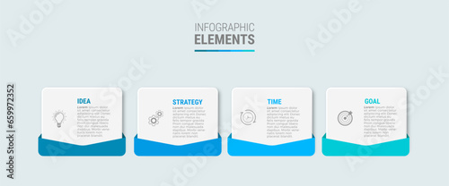 Business infographic template design icons 4 options or steps
