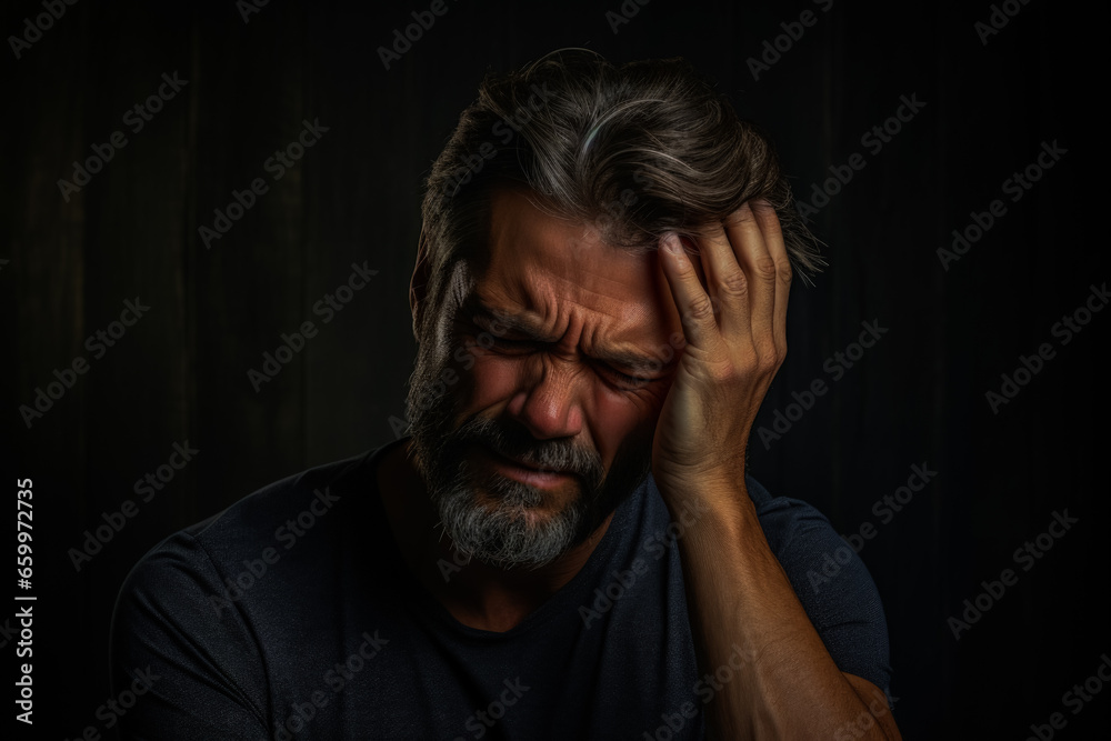 A person has pain in the head A person has pain in the head