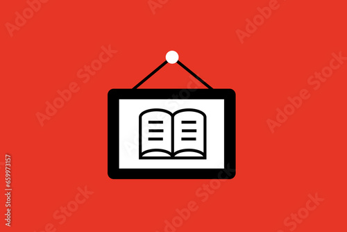 book store sign illustration.  Vector illustration  in flat style design.