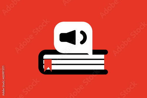 audio book illustration.  Vector illustration  in flat style design.