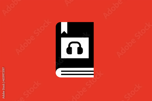 audio book illustration.  Vector illustration  in flat style design.