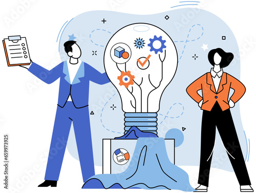 Team solving problems. Teamwork and partnership, colleagues Discussing idea on board meeting in office Teamwork project development Cooperation and collaboration Idea marketing and security Analyzes