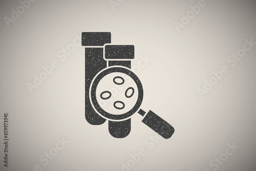 Test, hematology icon vector illustration in stamp style