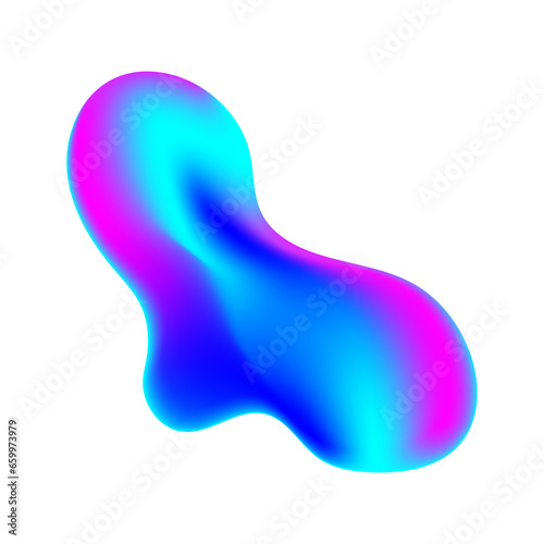 Colorful bright liquid 3d abstract shape. Vector illustration isolated on white background