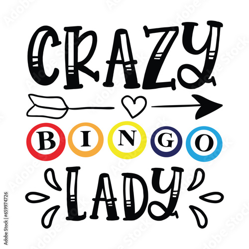 Crazy bingo lady vector arts Eps