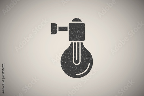 Light, light bulb icon vector illustration in stamp style