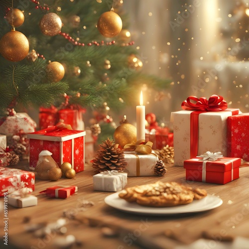 christmas tree and gifts