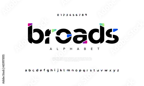 Broads creative modern urban alphabet font. Digital abstract moslem, futuristic, fashion, sport, minimal technology typography. Simple numeric vector illustration