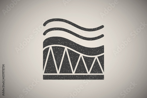 Mattress, elasticity icon vector illustration in stamp style