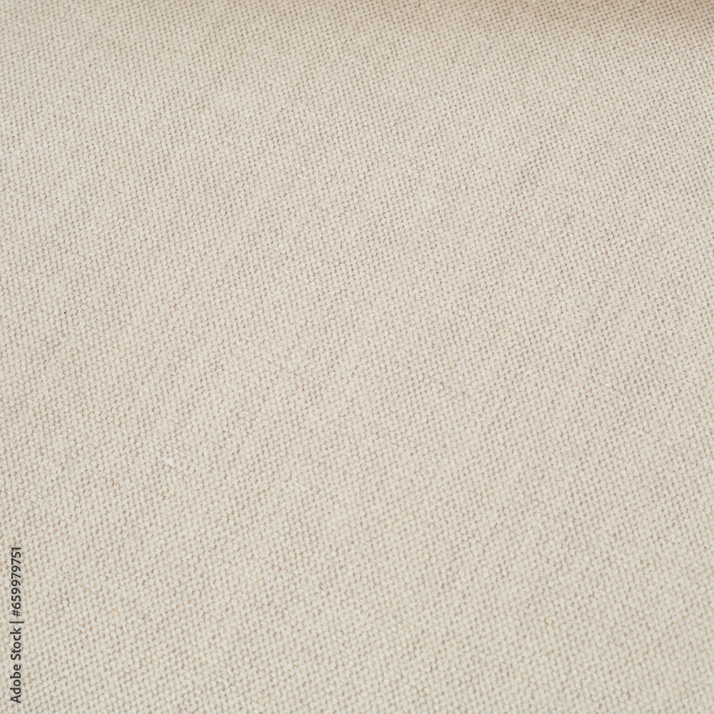Fototapeta premium Woven textile pattern. Close-up photograph of off-white upholstery fabric.