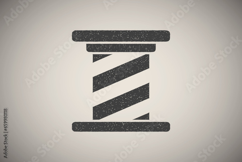 Cowl-point, cat icon vector illustration in stamp style