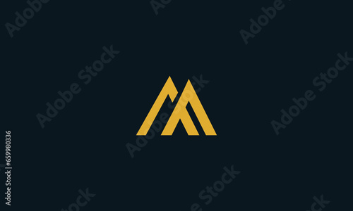 Vector modern and memorable initial letter mf or fm monogram logo
