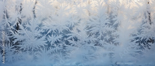 Window is covered with frost on a cold winter morning © ColdFire
