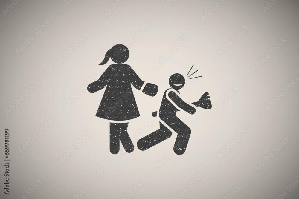 Calm, parenting, running icon vector illustration in stamp style Calm, parenting, running icon vector illustration in stamp style