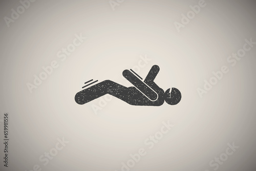Blinking eyes clones jerky icon vector illustration in stamp style