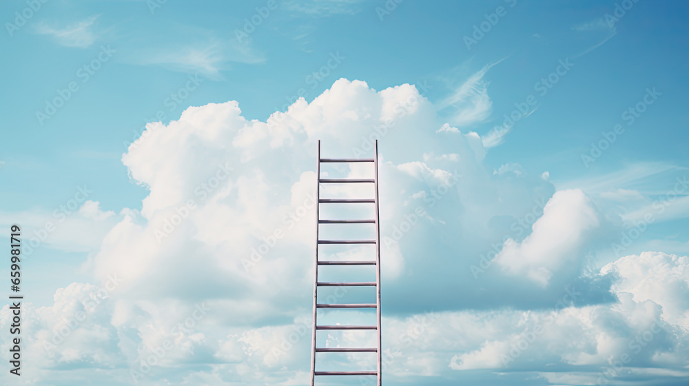 ladder to the sky, white clouds 
