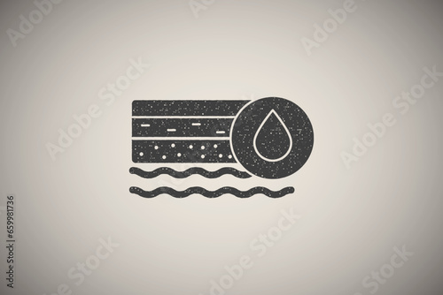 Dirt moist ground icon vector illustration in stamp style