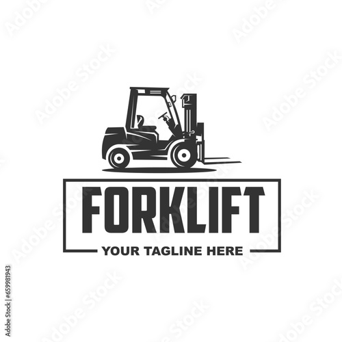 forklift logo vector. forklift icon. isolated logo design template element, suitable for your design need, logo, illustration, animation, etc.