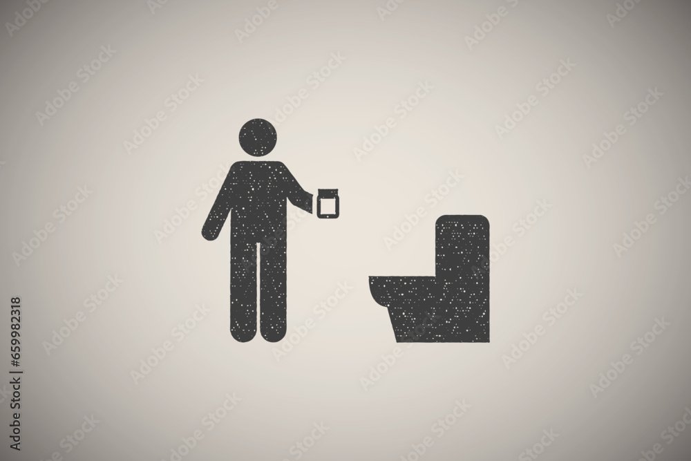 Medical, man, test icon vector illustration in stamp style Medical, man, test icon vector illustration in stamp style