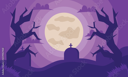 vector Hand drawn flat halloween background