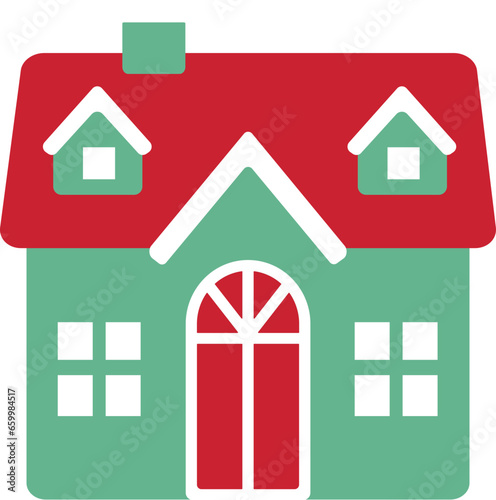 Christmas house illustration