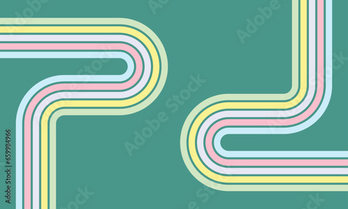 Aesthetic background pattern of wavy lines with romantic colors. © Artthic