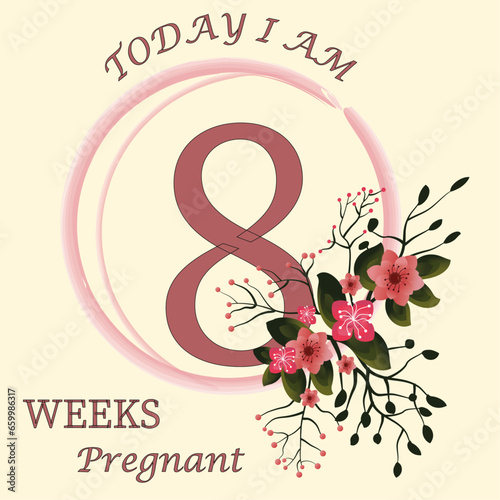 Pregnancy weeks milestone cards, pregnant women,8 weeks pregnant