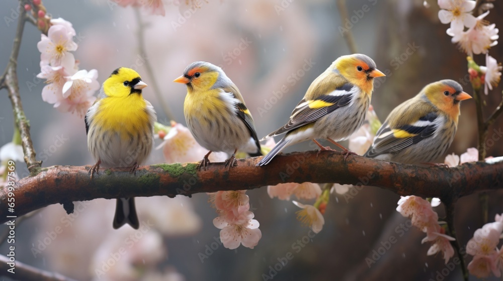 yellow and blue bird on branch