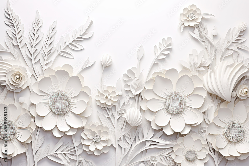 custom made wallpaper toronto digitalAbstract flowers and leaf background. 