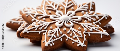 Christmas gingerbread cookies on a white background