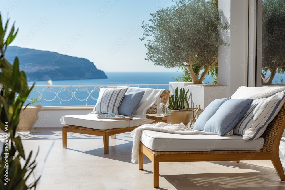 Fototapeta premium Mediterranean Patio with Furniture